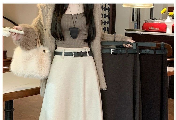 Maxi A-Line Skirt with High Rise
