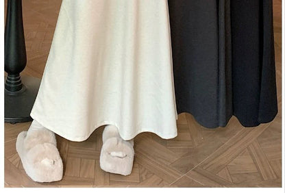 Maxi A-Line Skirt with High Rise