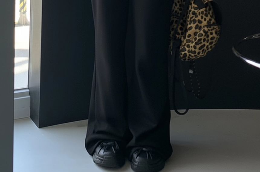 Mesh Panel Skirt Overlay Flared Pants