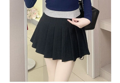 Faux-Layer Buttoned Tee with Long Sleeves and Mock Two-Piece Look