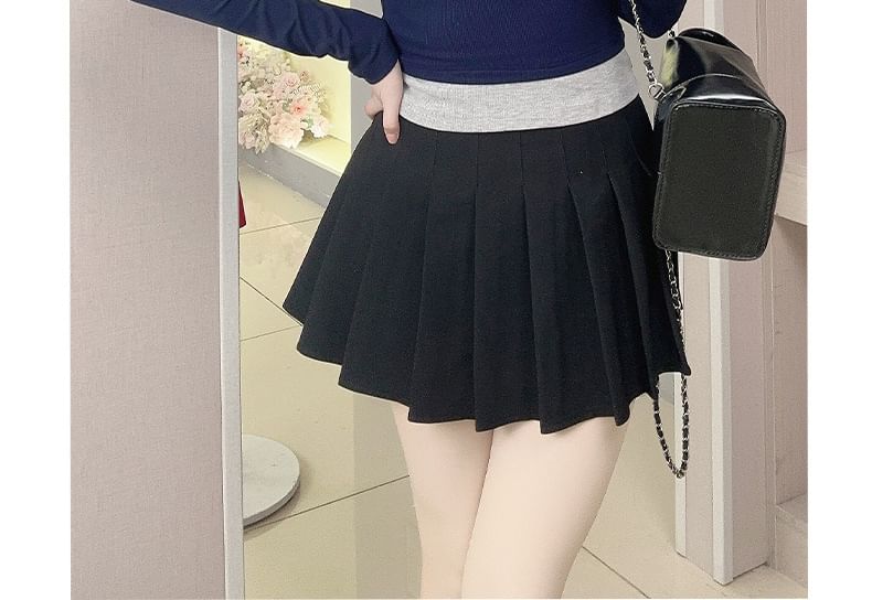 Faux-Layer Buttoned Tee with Long Sleeves and Mock Two-Piece Look