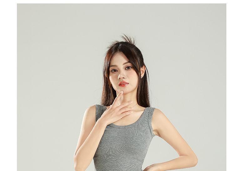 Plain Tank Top with Scoop Neckline