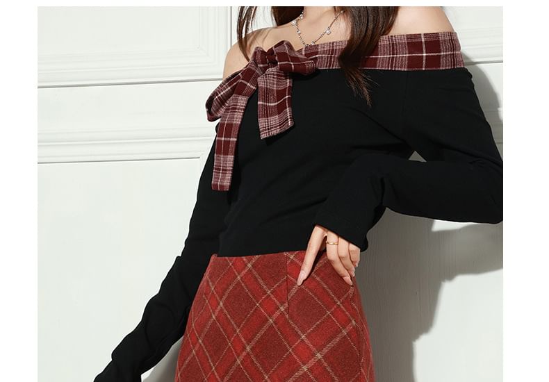 Plaid Mini A-Line Skirt