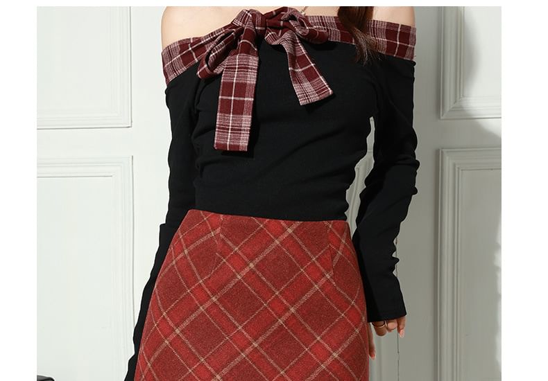 Plaid Mini A-Line Skirt