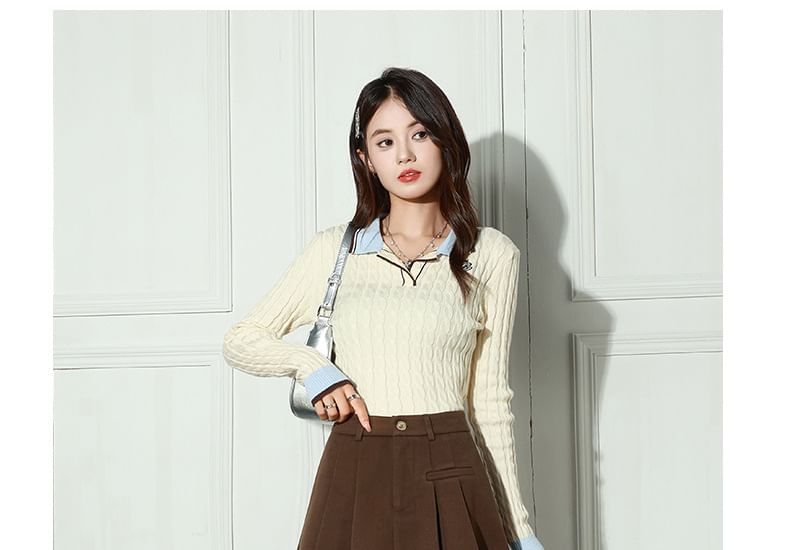 Plain Pleated Mini A-Line Skirt