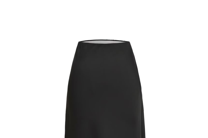 High Rise Plain Pencil Maxi Skirt