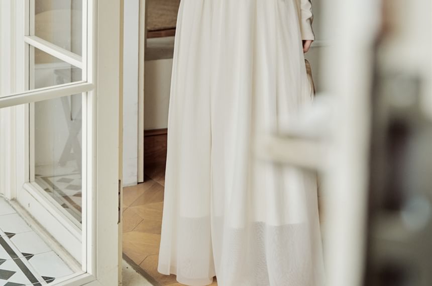 Plain Knit Top & High Rise A-Line Maxi Skirt Set