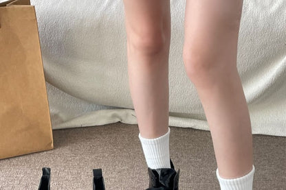 Faux Leather Platform Short Boots