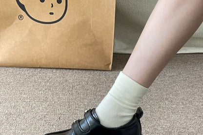 Faux Leather Double Strap Platform Loafers