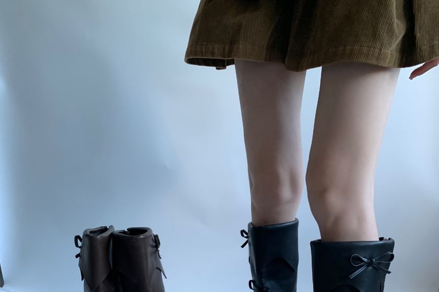 Faux Leather Platform Tall Boots