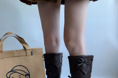 Faux Leather Platform Tall Boots