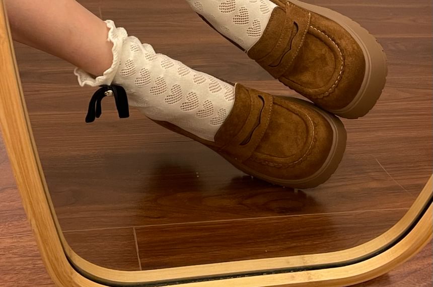 Block Heel Platform Loafers