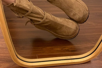 Hidden Wedge Plain Mid Calf Boots