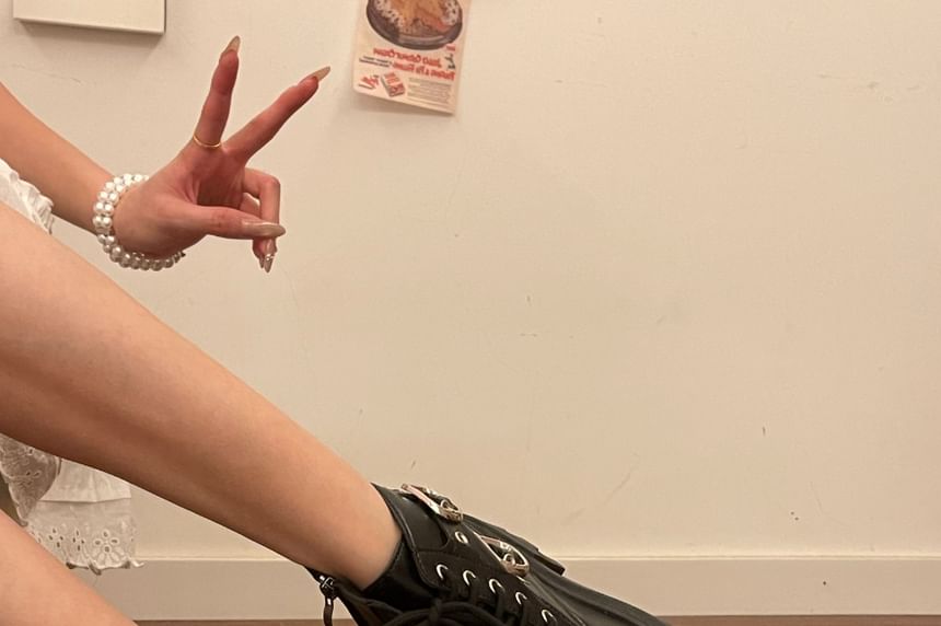 Faux Leather Buckled Strap Platform Short Boots