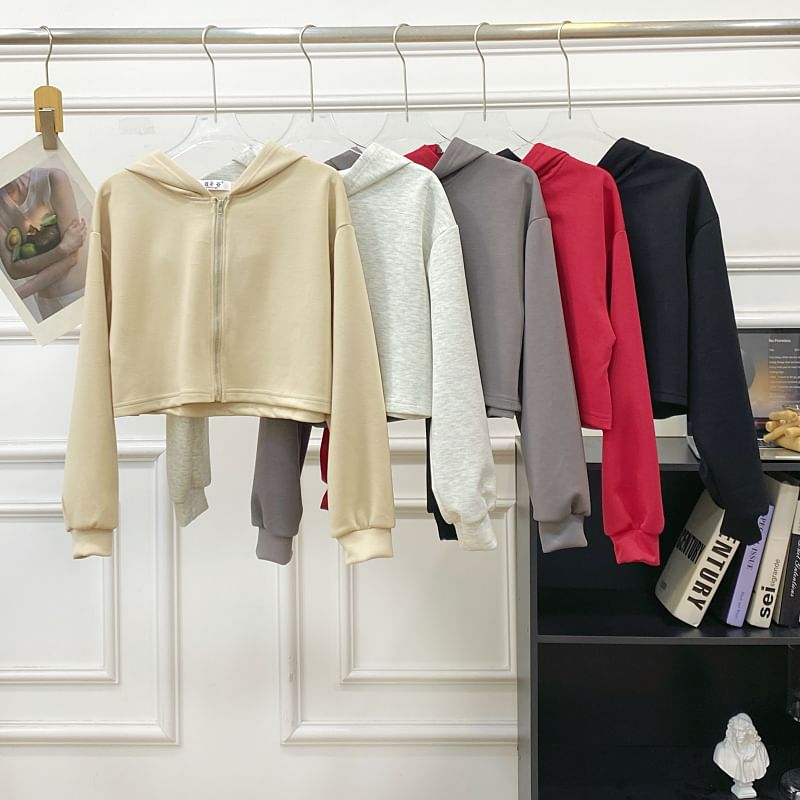 Zip Hoodie and High-Waist Mini A-Line Skirt Set