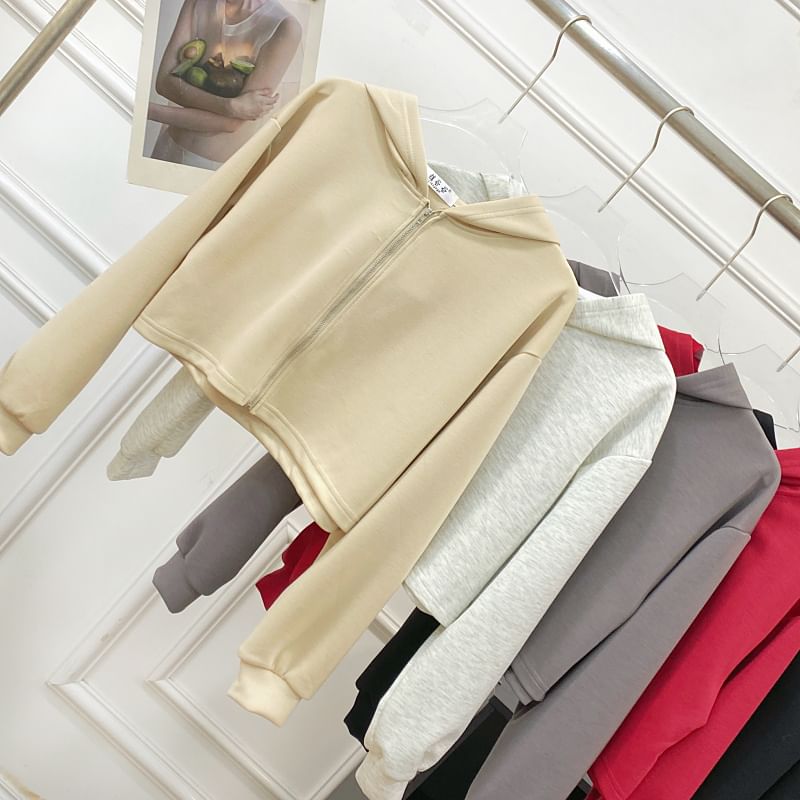 Zip Hoodie and High-Waist Mini A-Line Skirt Set