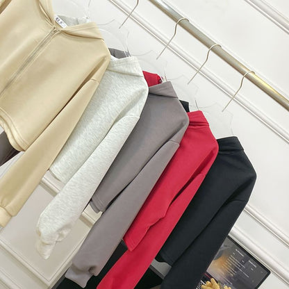 Zip Hoodie and High-Waist Mini A-Line Skirt Set