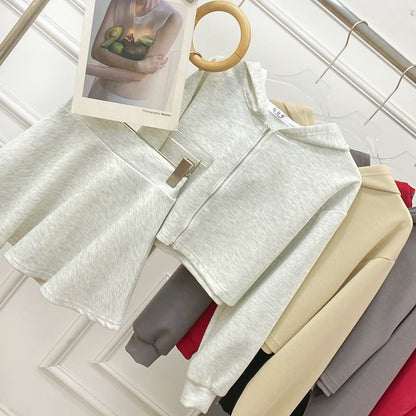 Zip Hoodie and High-Waist Mini A-Line Skirt Set