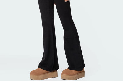 Long-Sleeve Crop Top and Low-Rise Flared Pants Set
