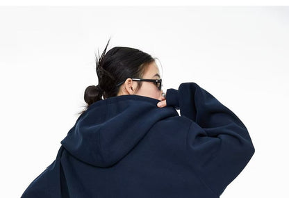 Two-Tone Zip-Up Hooded Sweatshirt