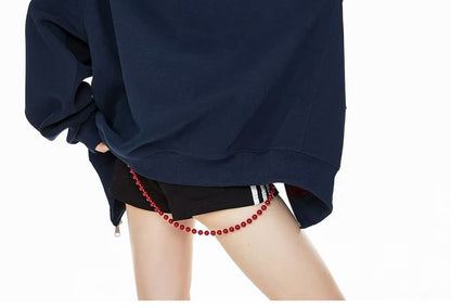 Two-Tone Zip-Up Hooded Sweatshirt
