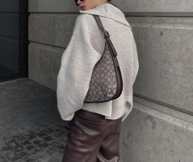 Solid Half-Zip Pullover Sweater