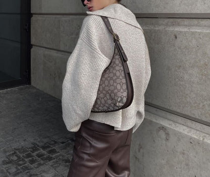 Solid Half-Zip Pullover Sweater