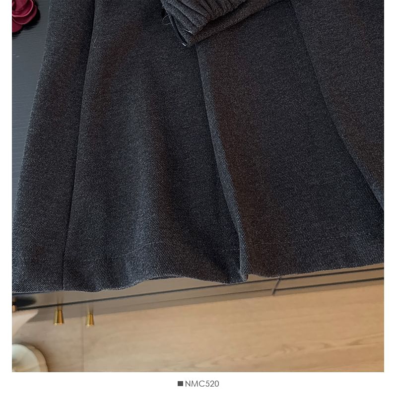 High Rise Solid Midi Pleated A-Line Skirt