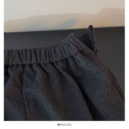 High Rise Solid Midi Pleated A-Line Skirt