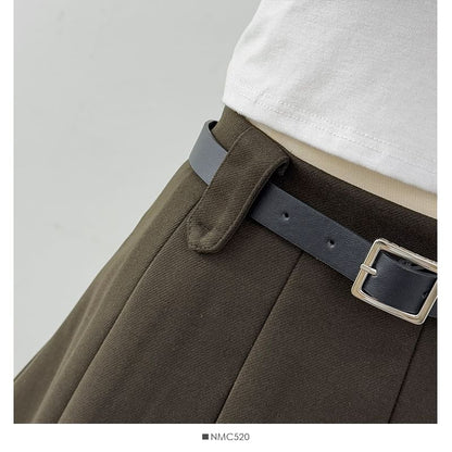 High Waist Mini Pleated A-Line Skirt