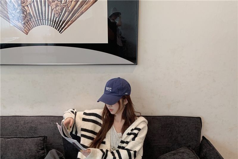 Striped Hooded Midi Cardigan