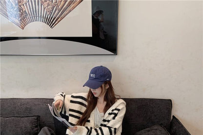 Striped Hooded Midi Cardigan