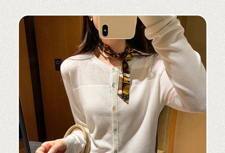 Round Neck Plain Cardigan