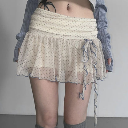 Polka Dot Low Rise Mini Skirt