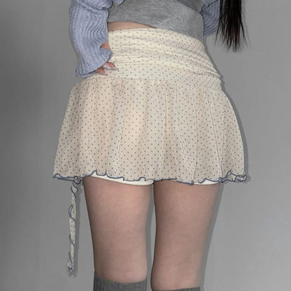 Polka Dot Low Rise Mini Skirt