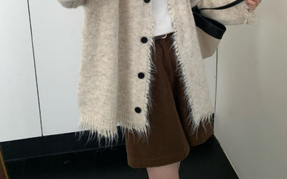 Frayed Plain Cardigan