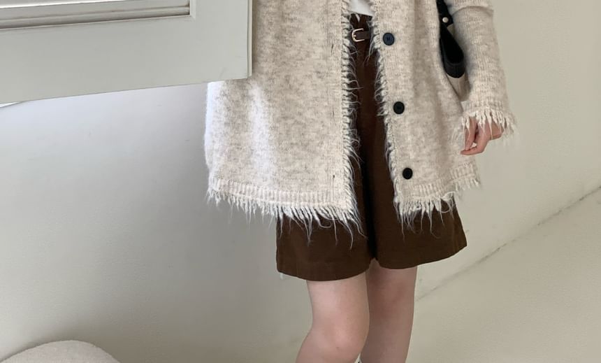 Frayed Plain Cardigan