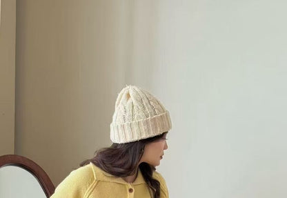 Collared Plain Button-Up Cardigan
