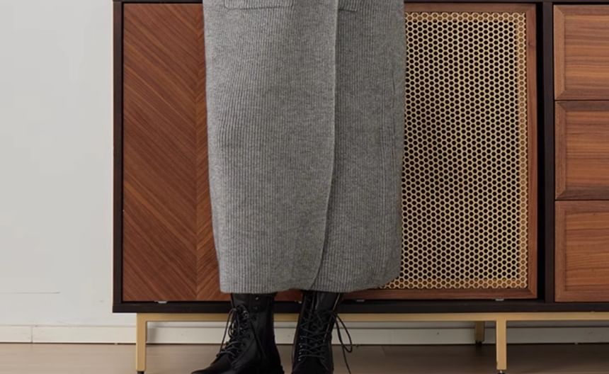Open Front Plain Long Cardigan