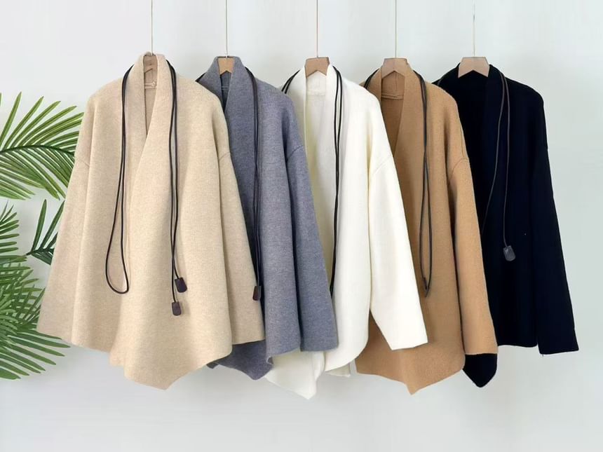 Open Front Plain Cardigan