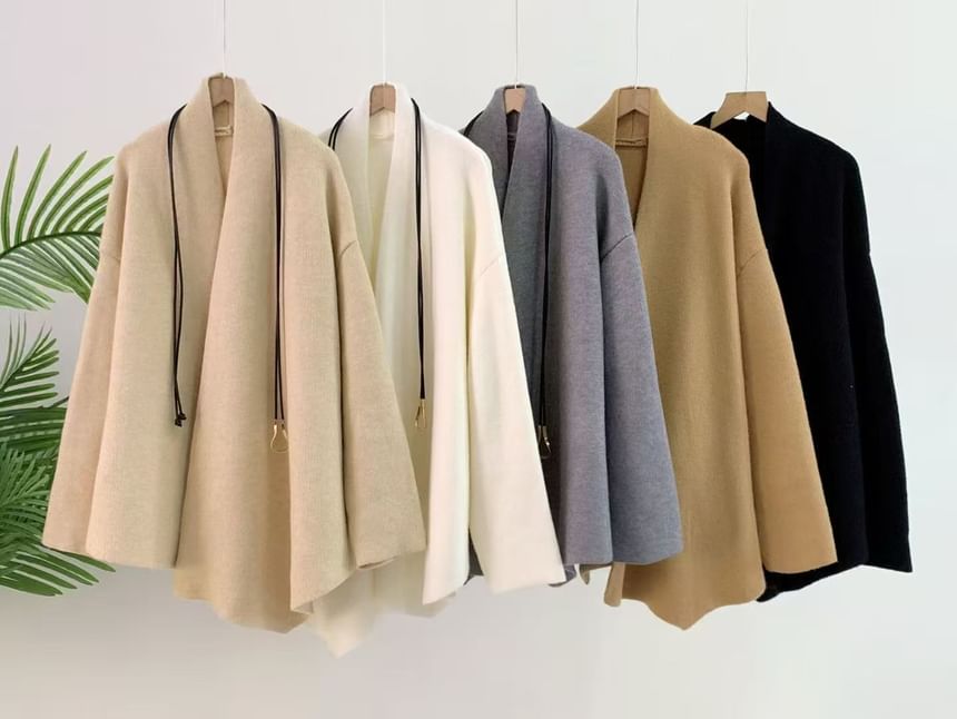 Open Front Plain Cardigan