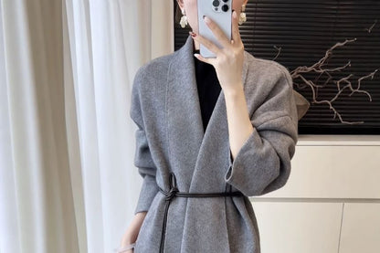 Open Front Plain Cardigan