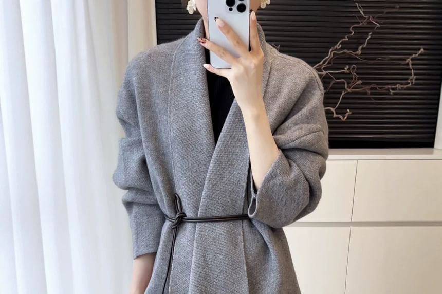 Open Front Plain Cardigan