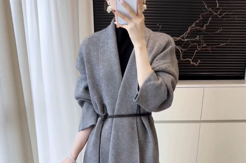 Open Front Plain Cardigan