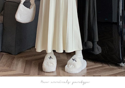 Solid Maxi A-Line Skirt High Rise