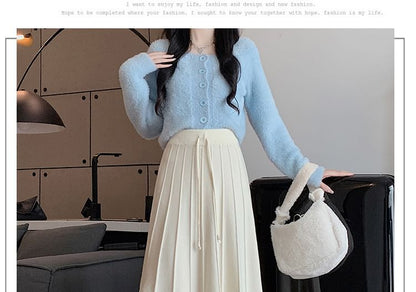 Solid Maxi A-Line Skirt High Rise