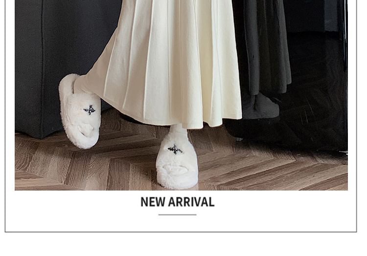 Solid Maxi A-Line Skirt High Rise