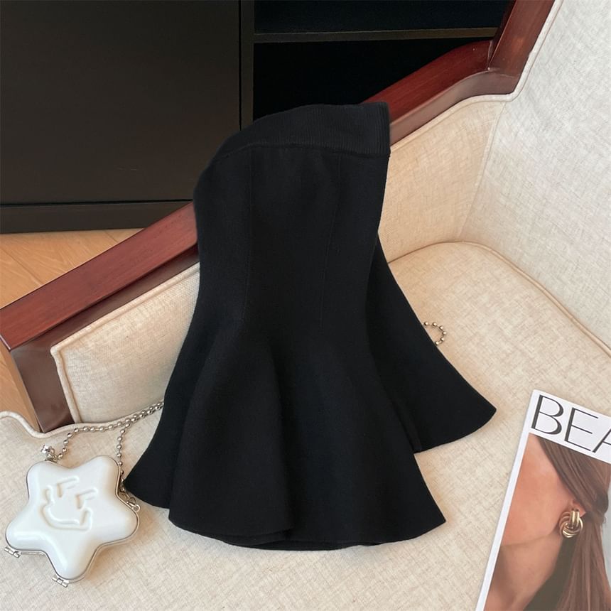 Solid Ruffle Mini A-Line Skirt High Waist