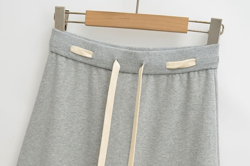 Solid Maxi A-Line Skirt with Drawstring Waist