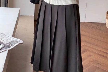 Sailor Collar Zip-Up Plain Cardigan